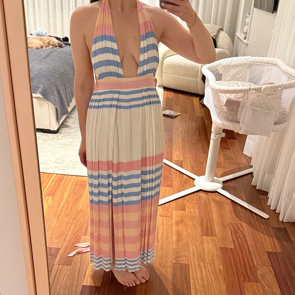 Mara Hoffman Striped Halter Maxi Dress